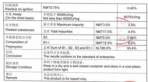 China Manufacturer Polymyxin B Sulfate CAS 1405-20-5 with good service for sale