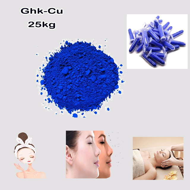 Cosmetic Grade Bulk Price High Quality 99% Copper Tripeptide-1 Lyophilized Powder 50mg CAS 89030-95-5 Skin Care GHK-CU for sale
