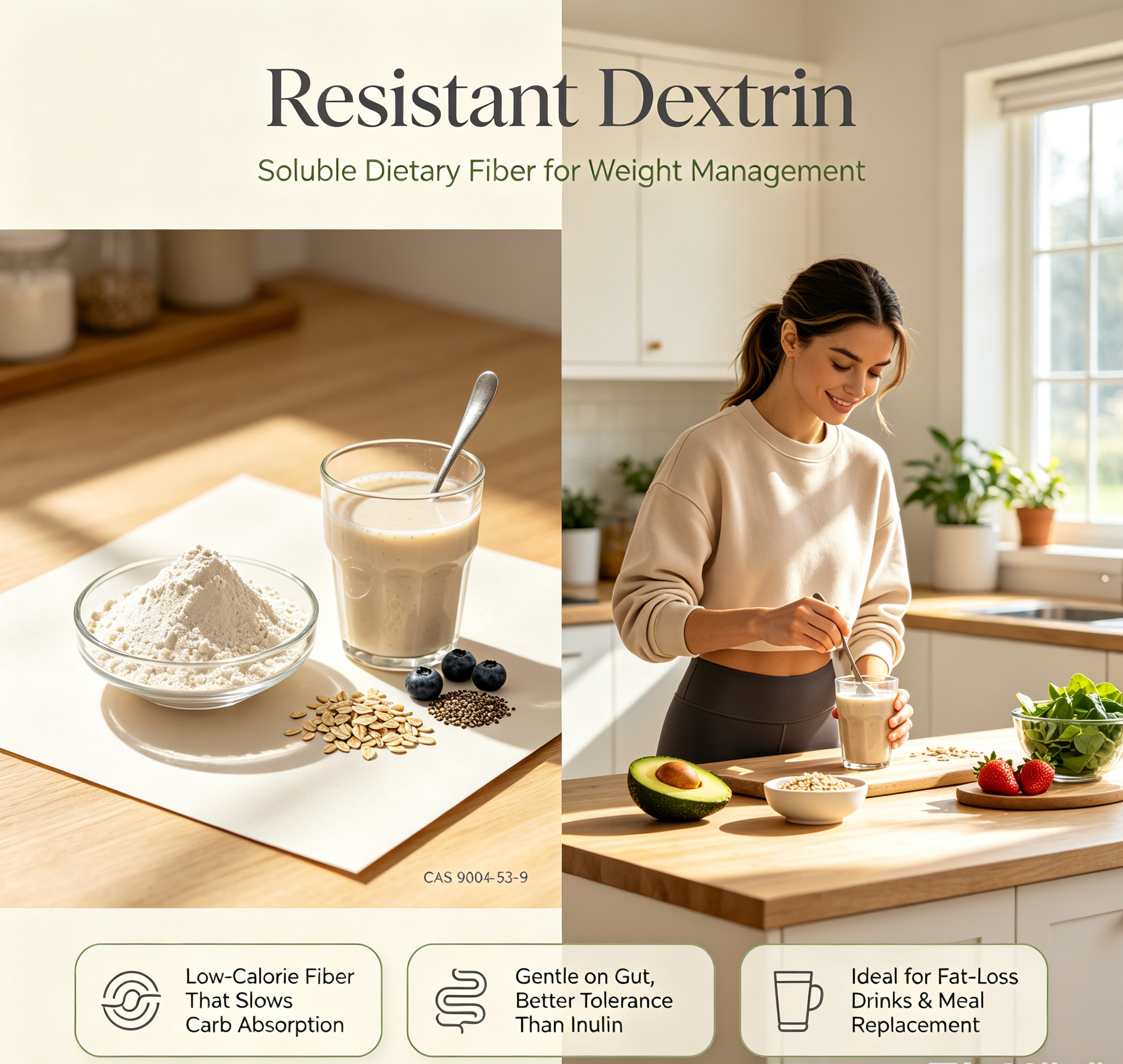 Manufacturer Supply High Quality Sport Slimming Raw Ingredient Resistant Dextrin CAS 9004-53-9 with good service for sale